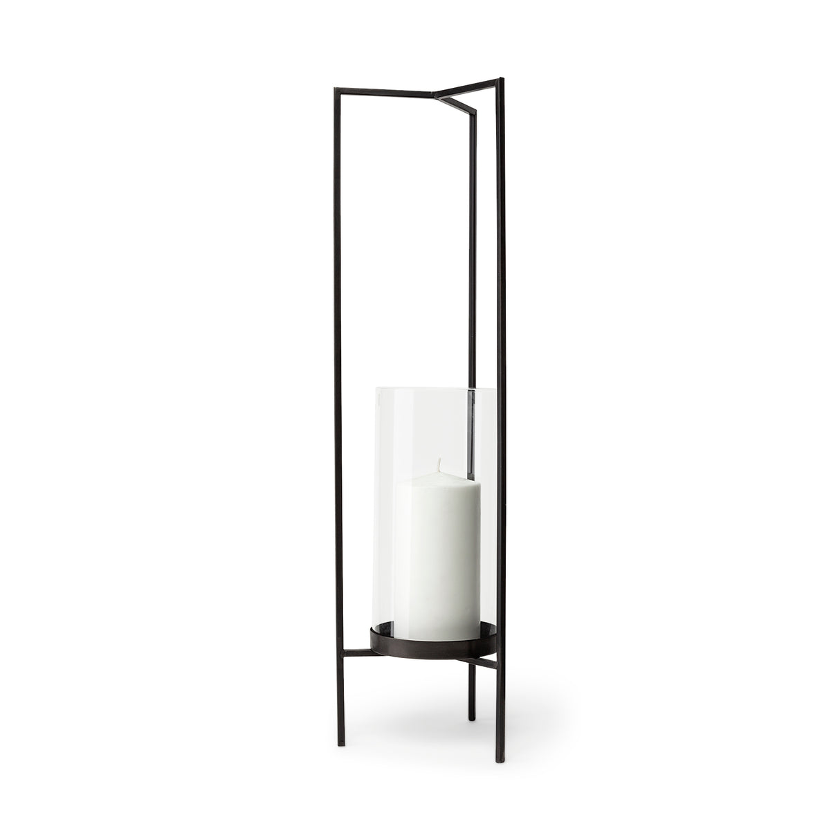 Abigail I Large Gunmetal Gray Metal Table Candle Holder from Mercana - Luna Furniture