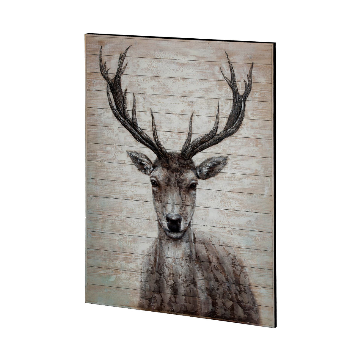 White Tail II 48x60 Deer Original Hand Painted on Wood Oil Painting from Mercana - Luna Furniture