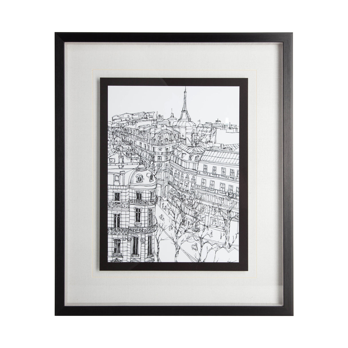 B&W City Scene IX by Melissa Wang a Hand Embellished Textured Framed Art Print Matted under Glass from Mercana - Luna Furniture