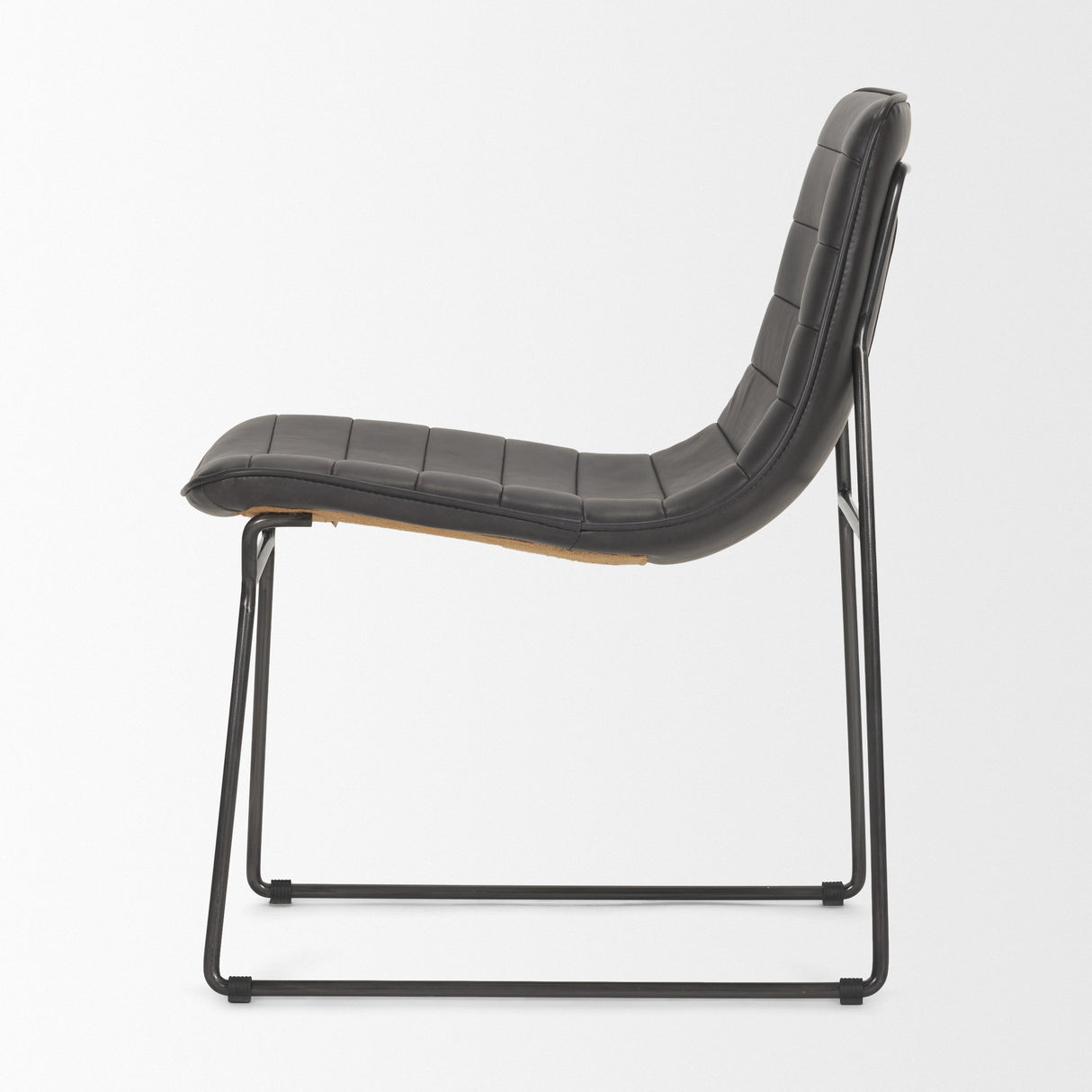 Thornton I Dark Brown Faux-Leather Seat Black Iron Frame Dining Chair, Set of 2 from Mercana - Luna Furniture