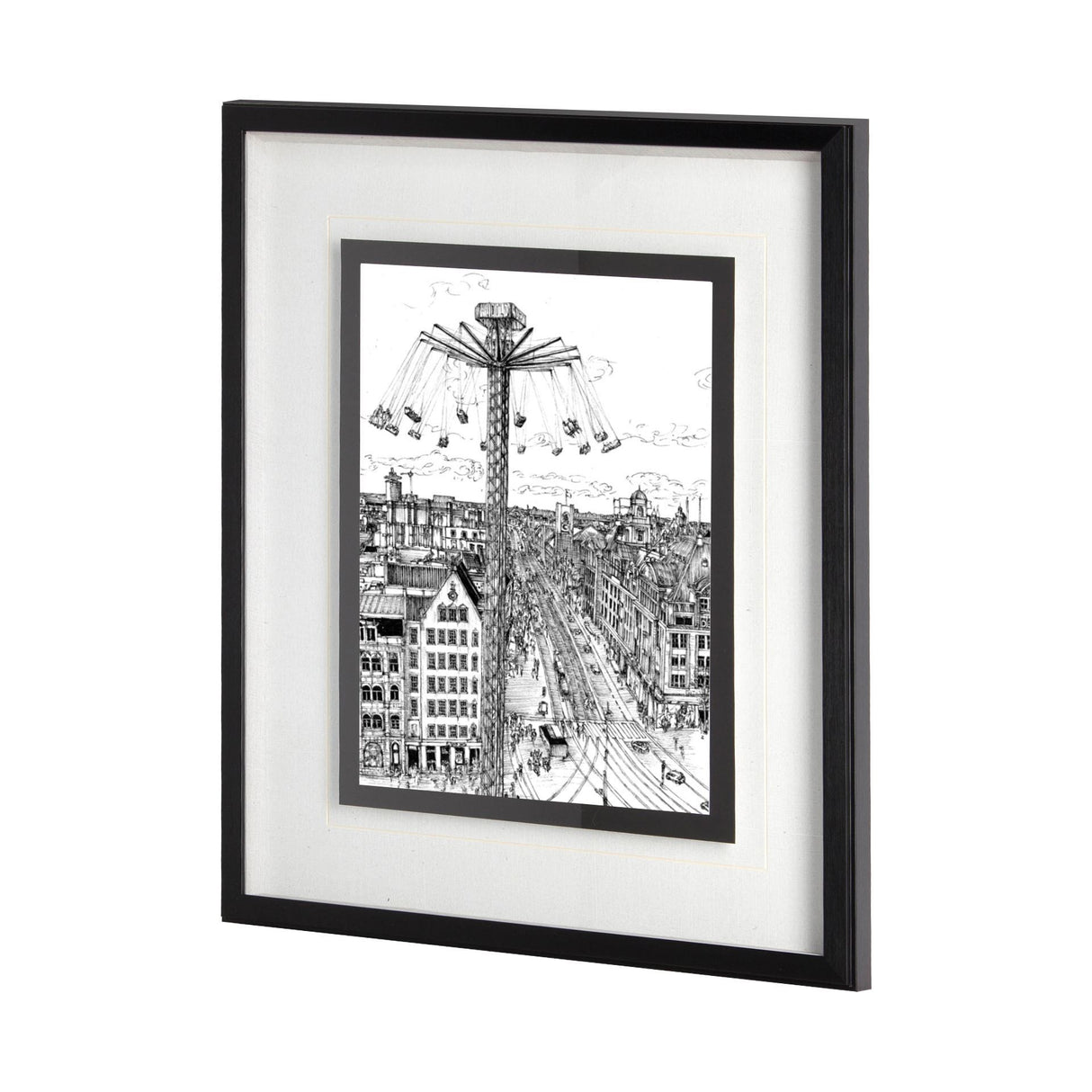 Tour of Europe IV by Melissa Wang a Hand Embellished Textured Framed Art Print Matted under Glass from Mercana - Luna Furniture