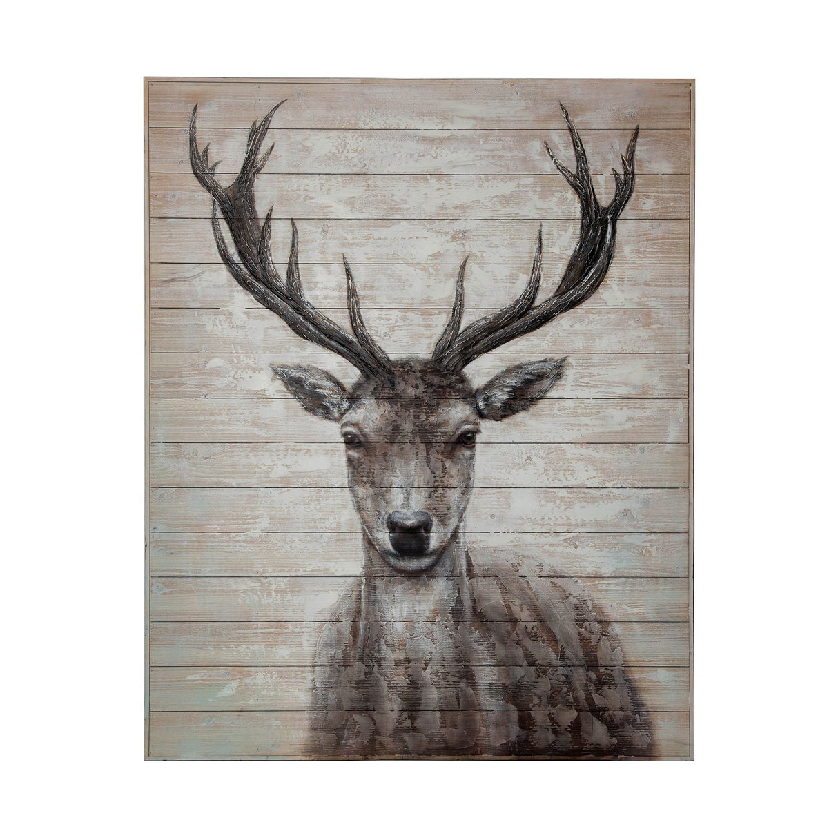 White Tail II 48x60 Deer Original Hand Painted on Wood Oil Painting from Mercana - Luna Furniture