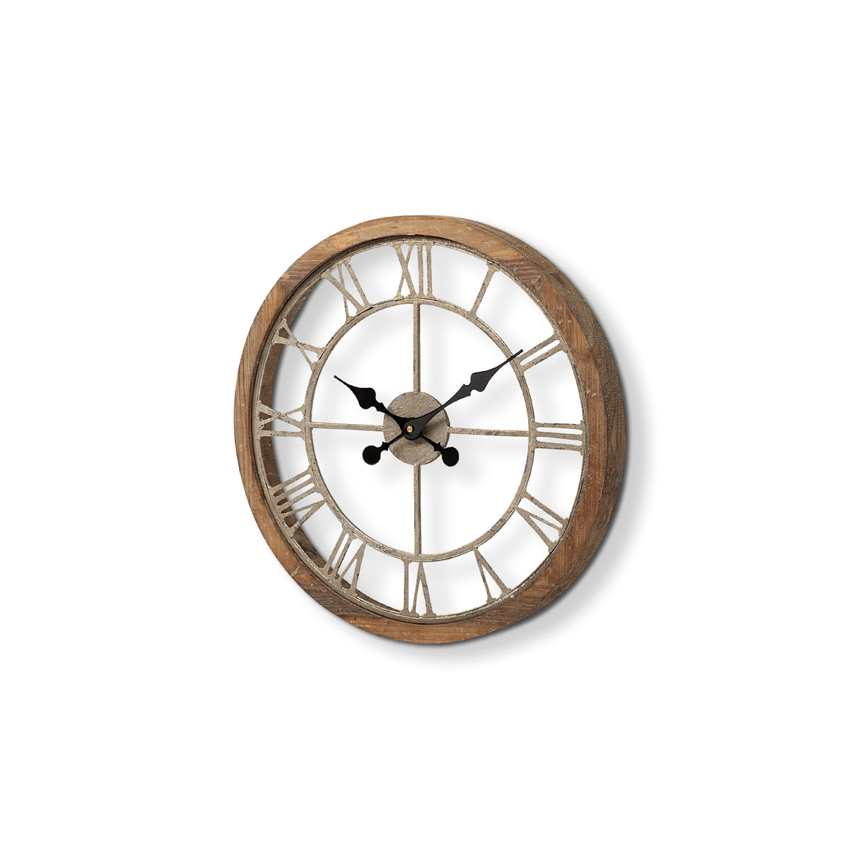 Mething Light Brown 19" Small Farmhouse Wall Clock from Mercana - Luna Furniture