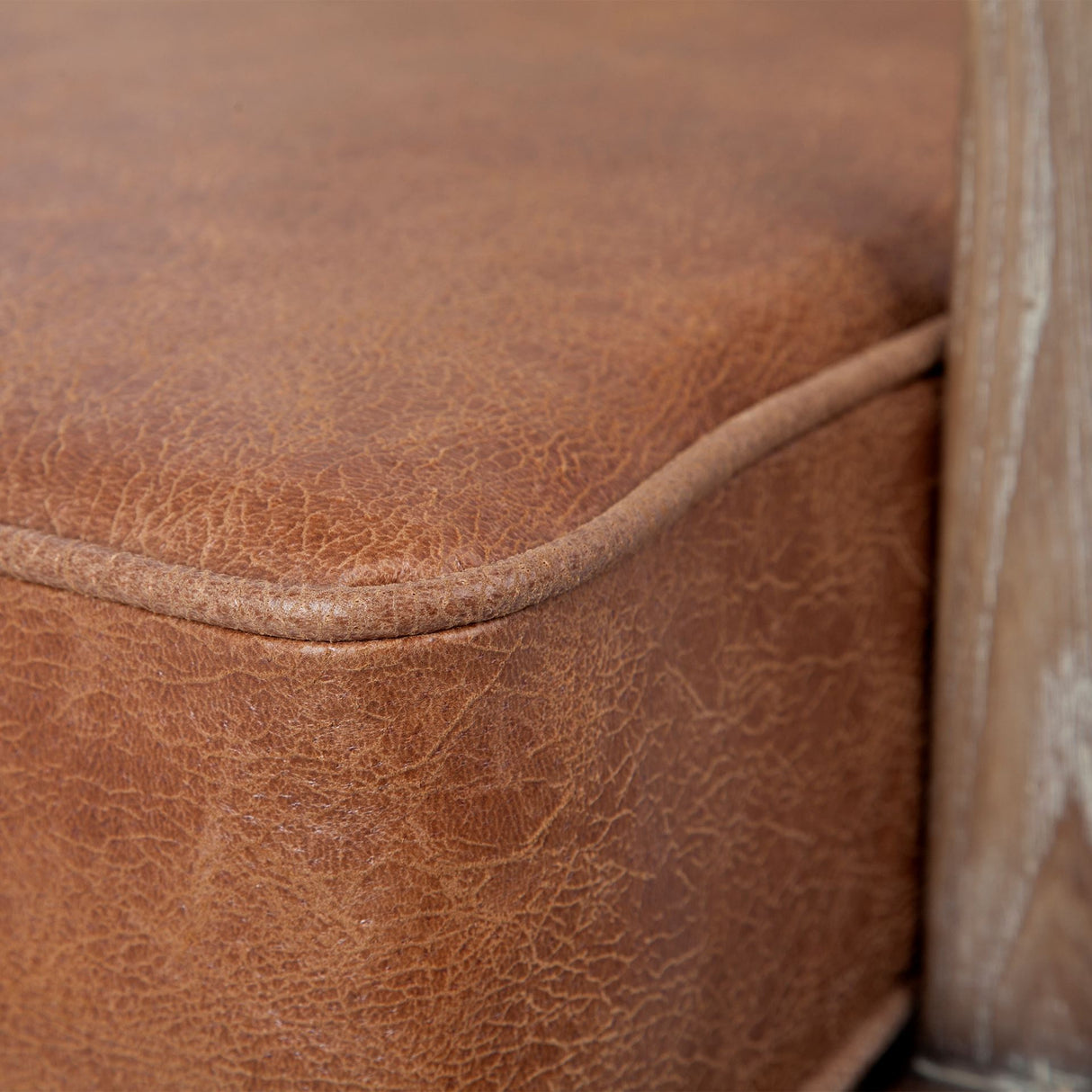 Harman II Cream Fabric and Brown Leather Seat Accent Chair from Mercana - Luna Furniture