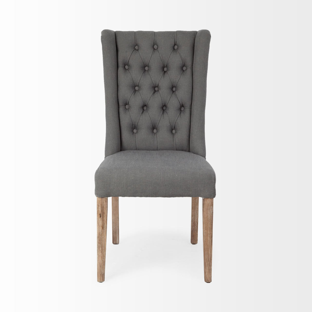 Mackenzie II Gray Plush Linen Covering Ash Solid Wood Base Dining Chair from Mercana - Luna Furniture
