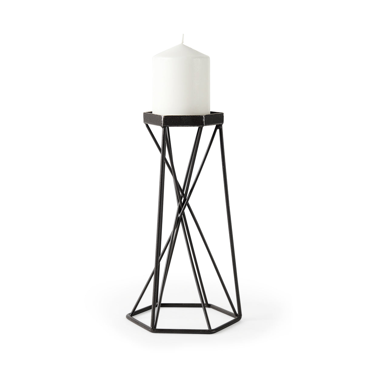 Sixx II Large Antiqued Metal Hexagonal Table Candle Holder from Mercana - Luna Furniture