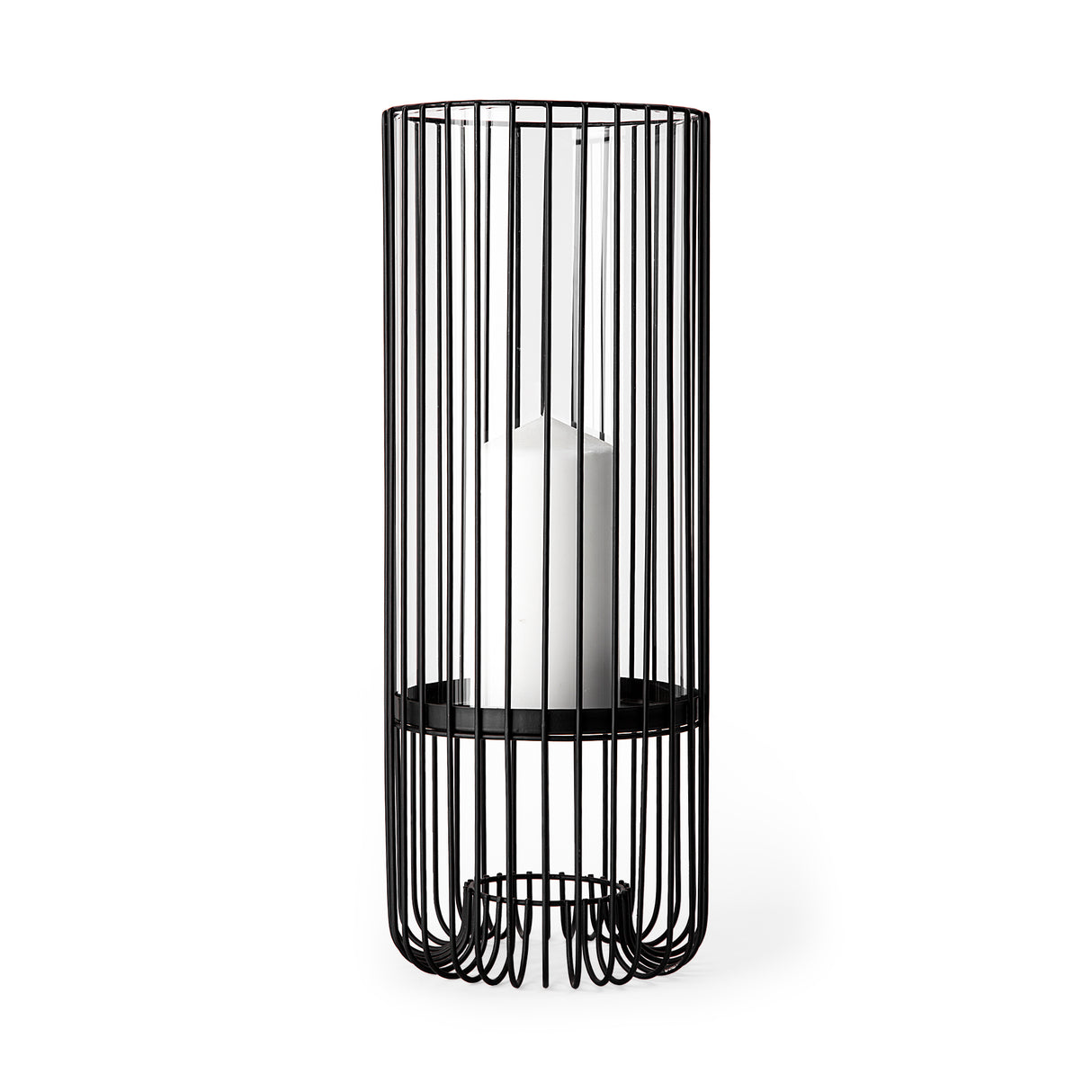 Velo II Large Black Metal Cylindrical Table Candle Holder from Mercana - Luna Furniture