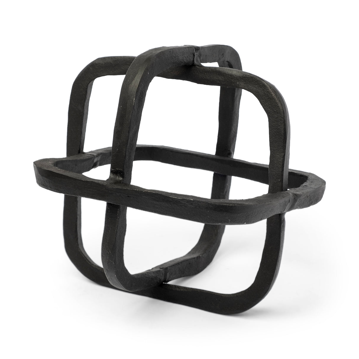 Willem I 9L x 9W Black Metal Open Cube Decor Object from Mercana - Luna Furniture