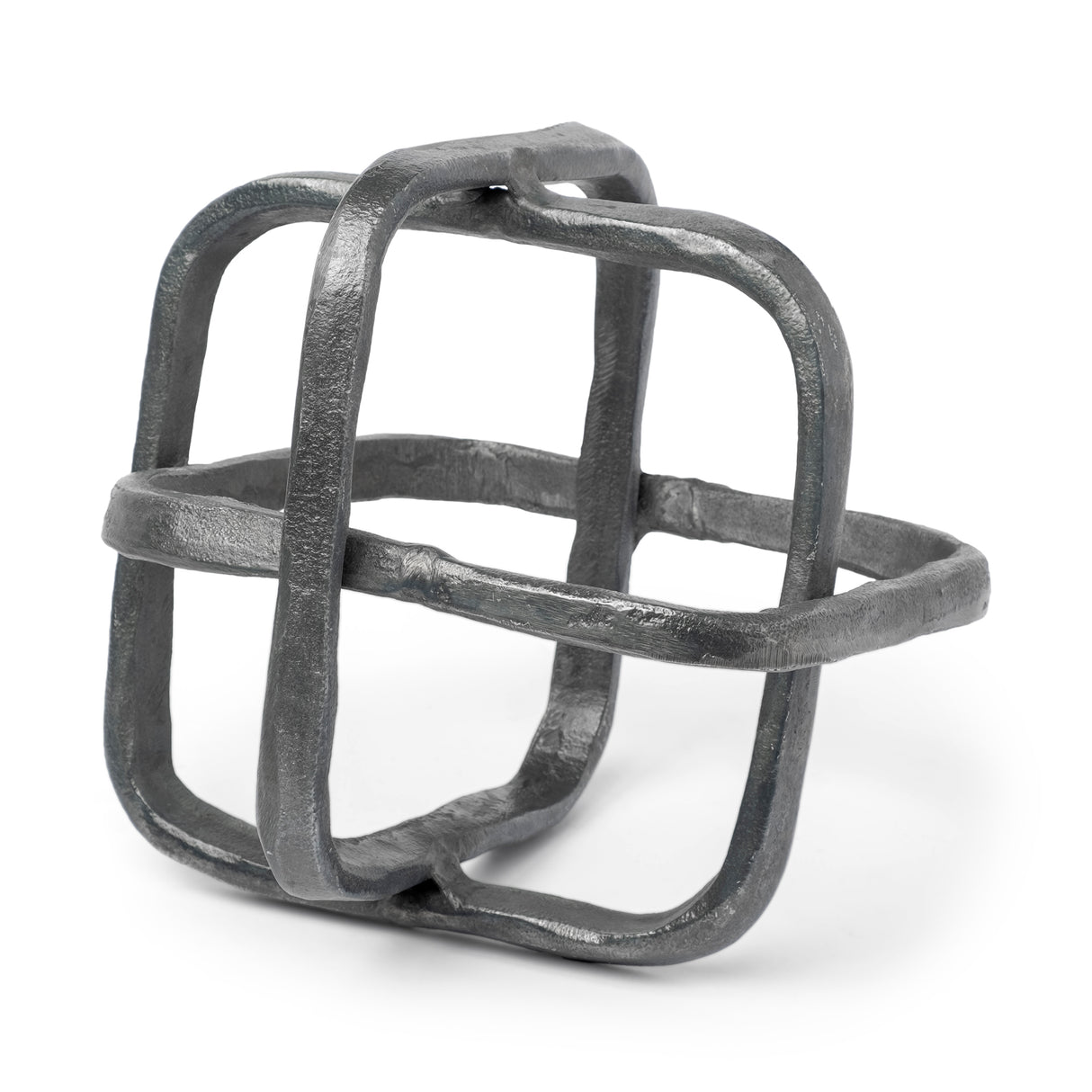 Willem II 9L x 9W Silver Metal Open Cube Decor Object from Mercana - Luna Furniture