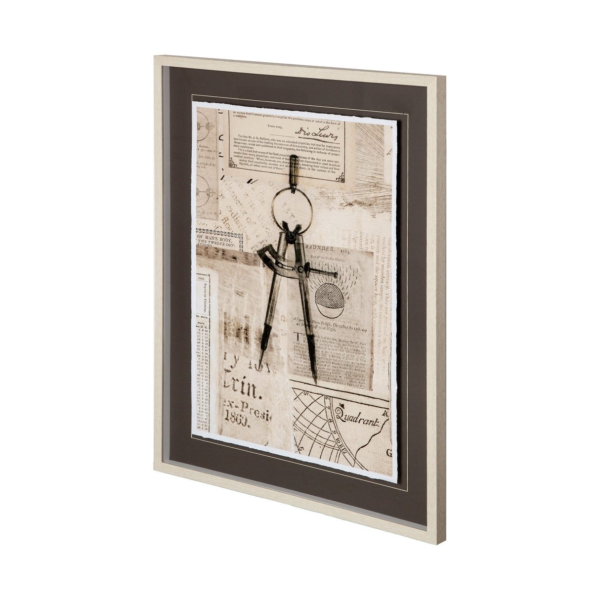 Academic Drafters Compass by Brenn Harvey Hand Embellished Framed Art Print Matted under Glass from Mercana - Luna Furniture
