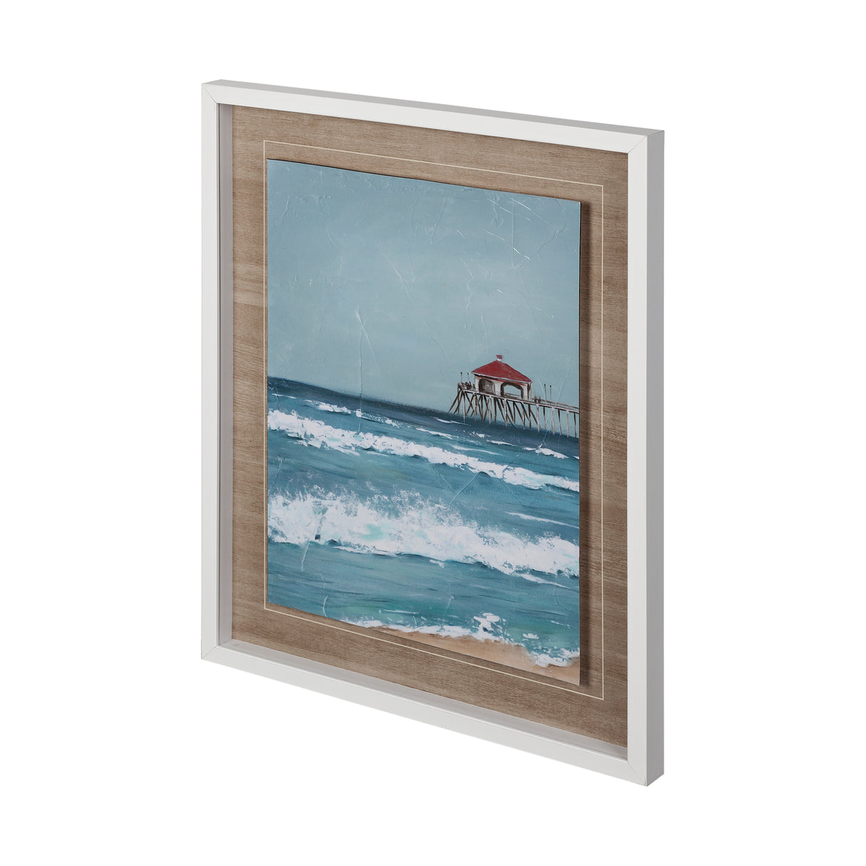 Fishing Pier I by Jade Reynolds a Hand Embellished Textured Framed Art Print Matted under Glass from Mercana - Luna Furniture