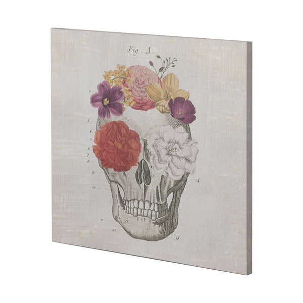 Floral Skull I by Mercana Studio a Hand Embellished Textured Canvas
