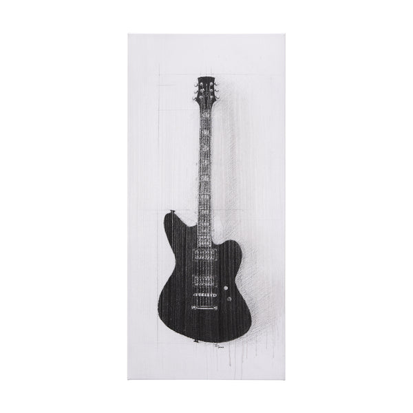 Guitar II by Mercana Studio a Hand Embellished Textured Canvas