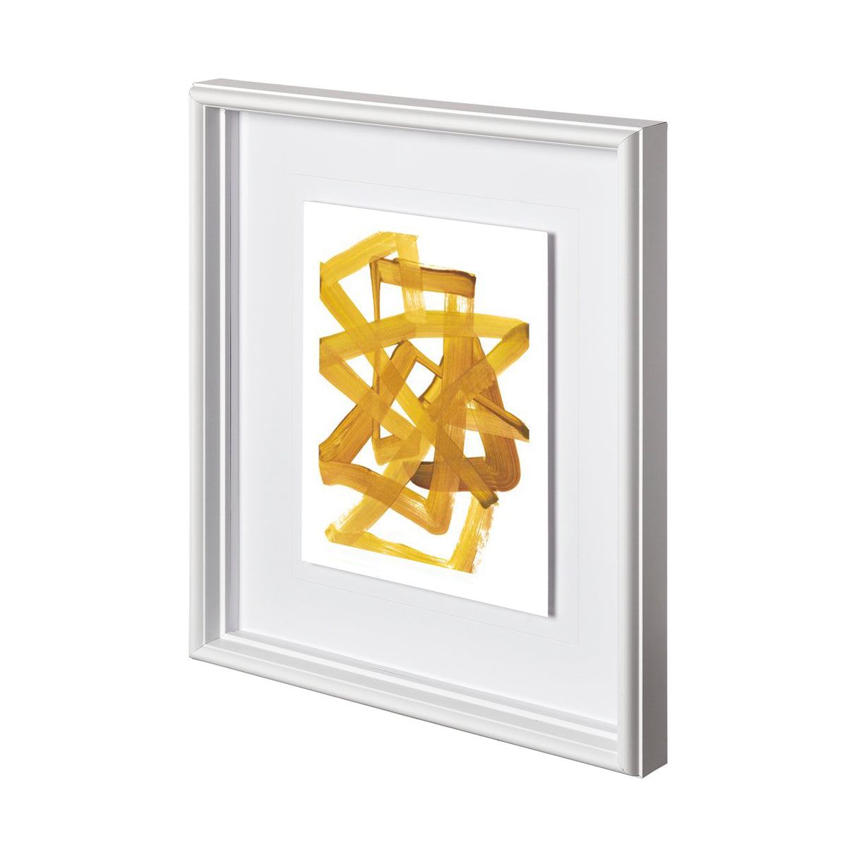 Gestural Brush 3 by Lora Gold a Hand Embellished Textured Framed Art Print Matted under Glass from Mercana - Luna Furniture