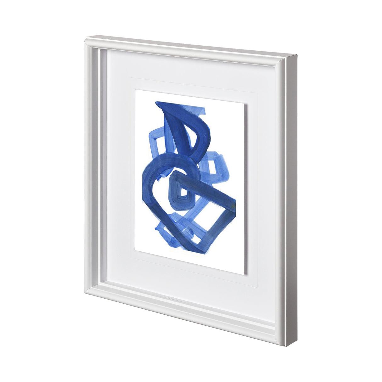 Continuous Blue 2 by Lora Gold a Hand Embellished Textured Framed Art Print Matted under Glass from Mercana - Luna Furniture
