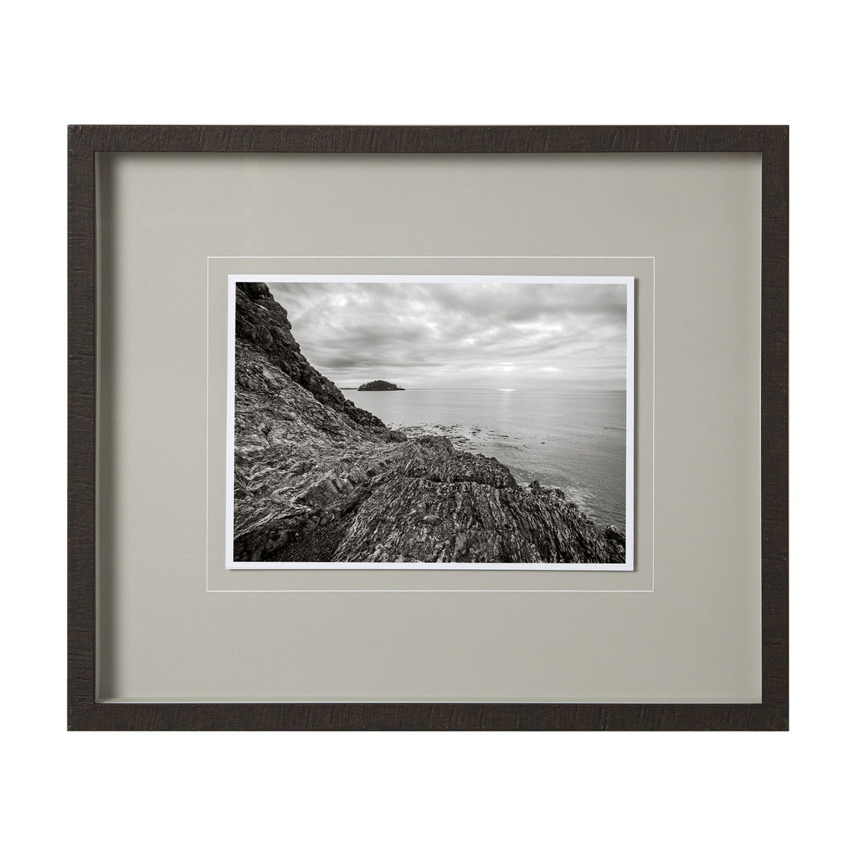 Rocky Shoreline, Rosario Beach by Bisig, Steve a Framed Photo Art Print Matted under Glass from Mercana - Luna Furniture