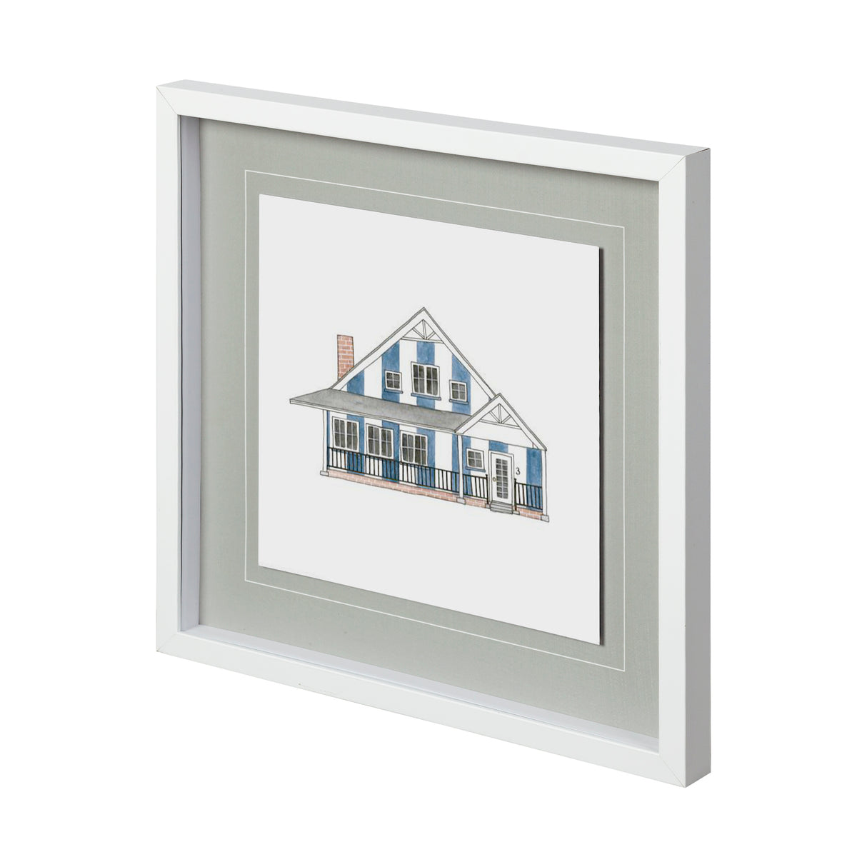 Petit Mansion IV by Jones a Hand Embellished Textured Framed Art Print Matted under Glass from Mercana - Luna Furniture