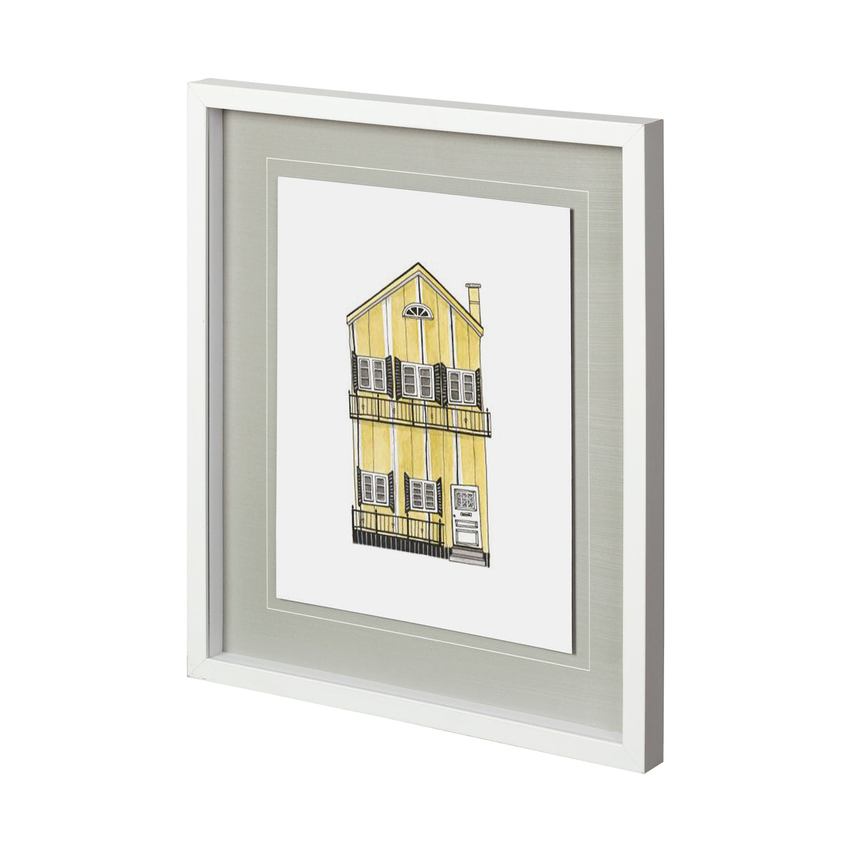 Petit Mansion III by Jones a Hand Embellished Textured Framed Art Print Matted under Glass from Mercana - Luna Furniture