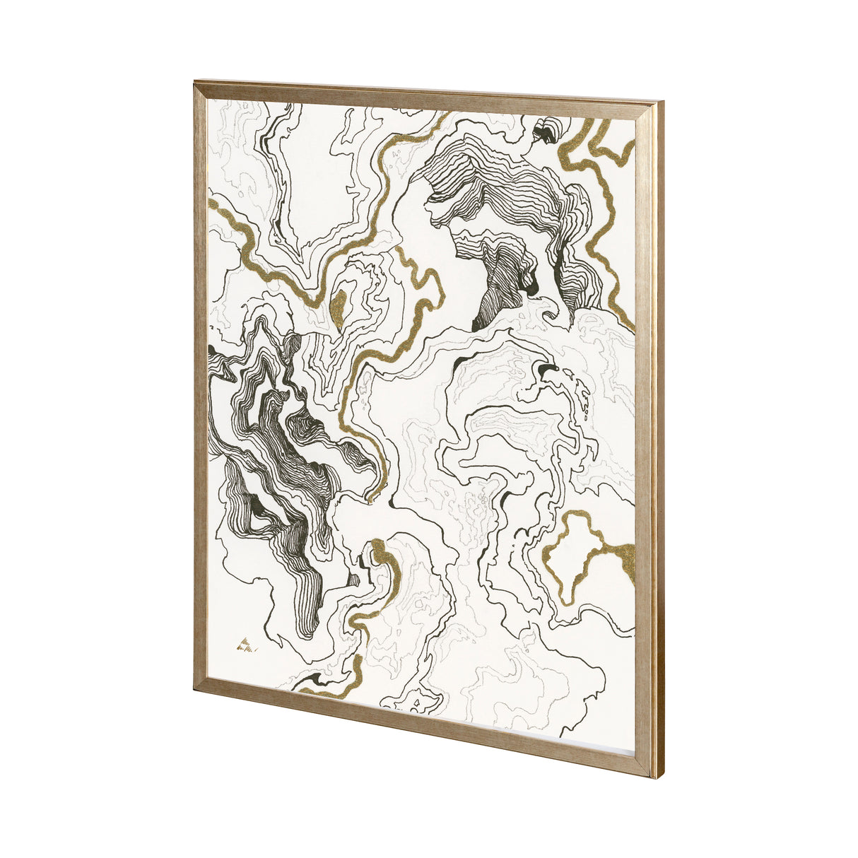 Wooden Wave II by Mercana Studio a Hand Embellished Textured Framed Art Print Matted under Glass from Mercana - Luna Furniture