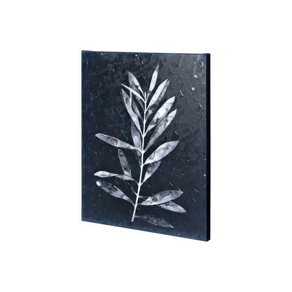 Midnight Leaves I by Megan Meagher a Hand Embellished Textured Canvas
