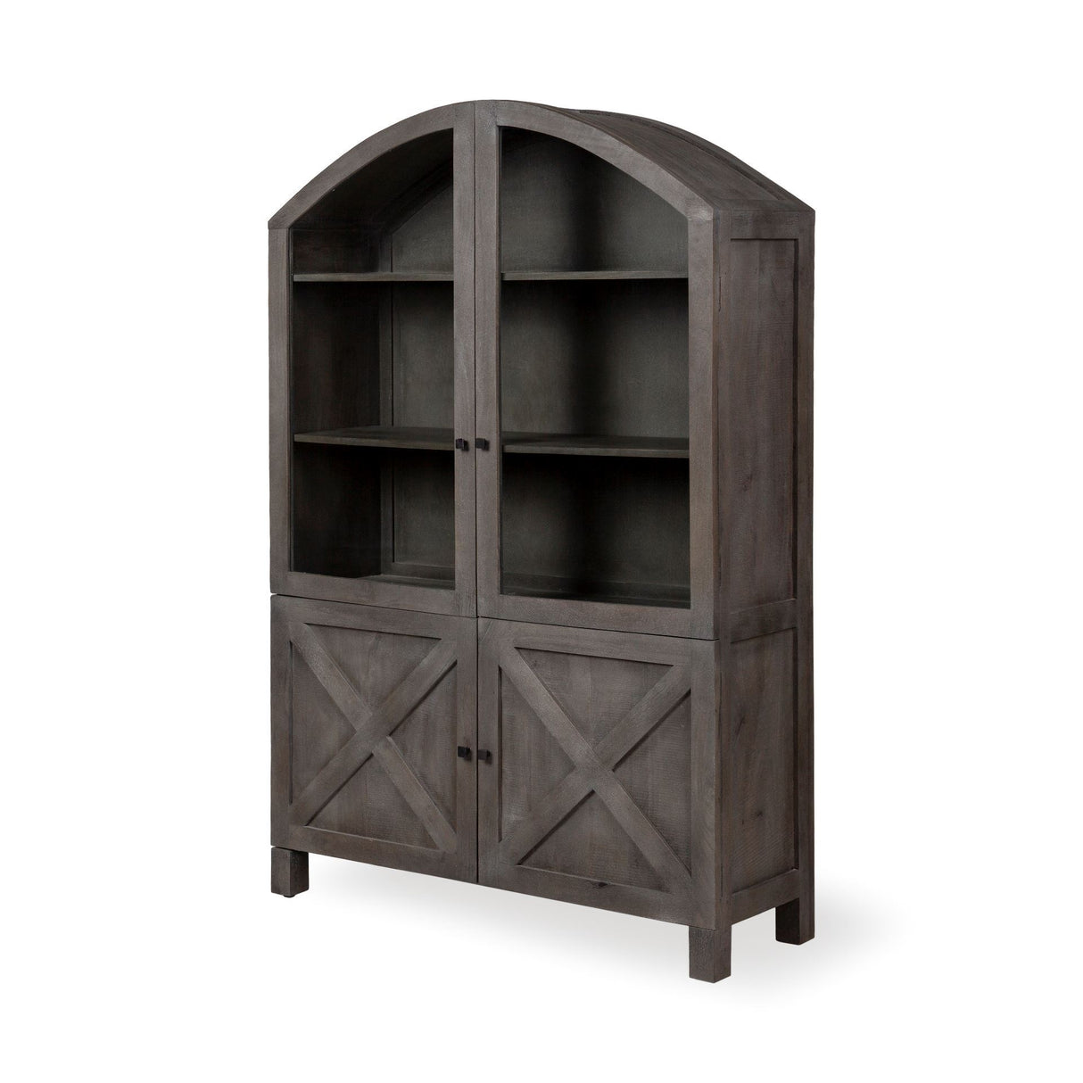 Barrett 48.5L X 17.25W X 73H Gray Solid Wood Display Cabinet from Mercana - Luna Furniture