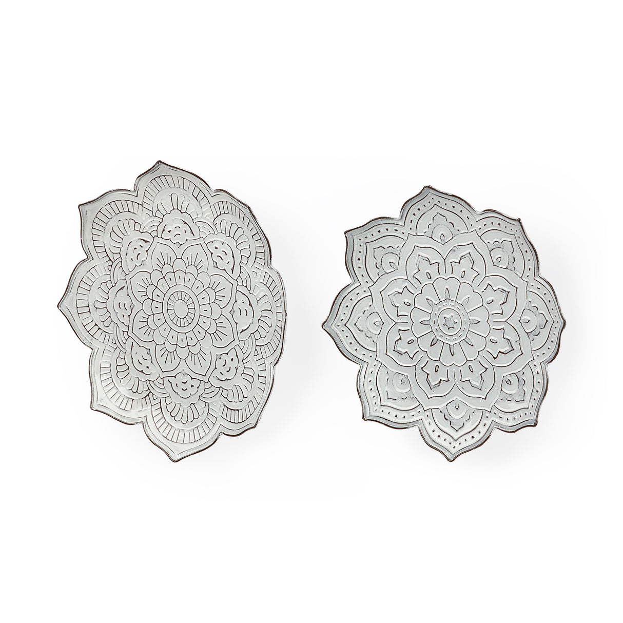 Miranda Set of 2 Stamped Metal Lotus Flower Wall Decor from Mercana - Luna Furniture