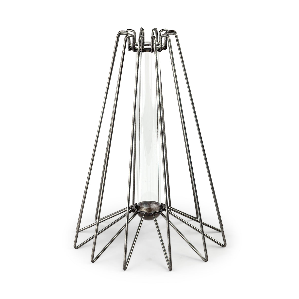 Madeline II Large Gunmetal Gray Metal Glass Test Tube Vase from Mercana - Luna Furniture