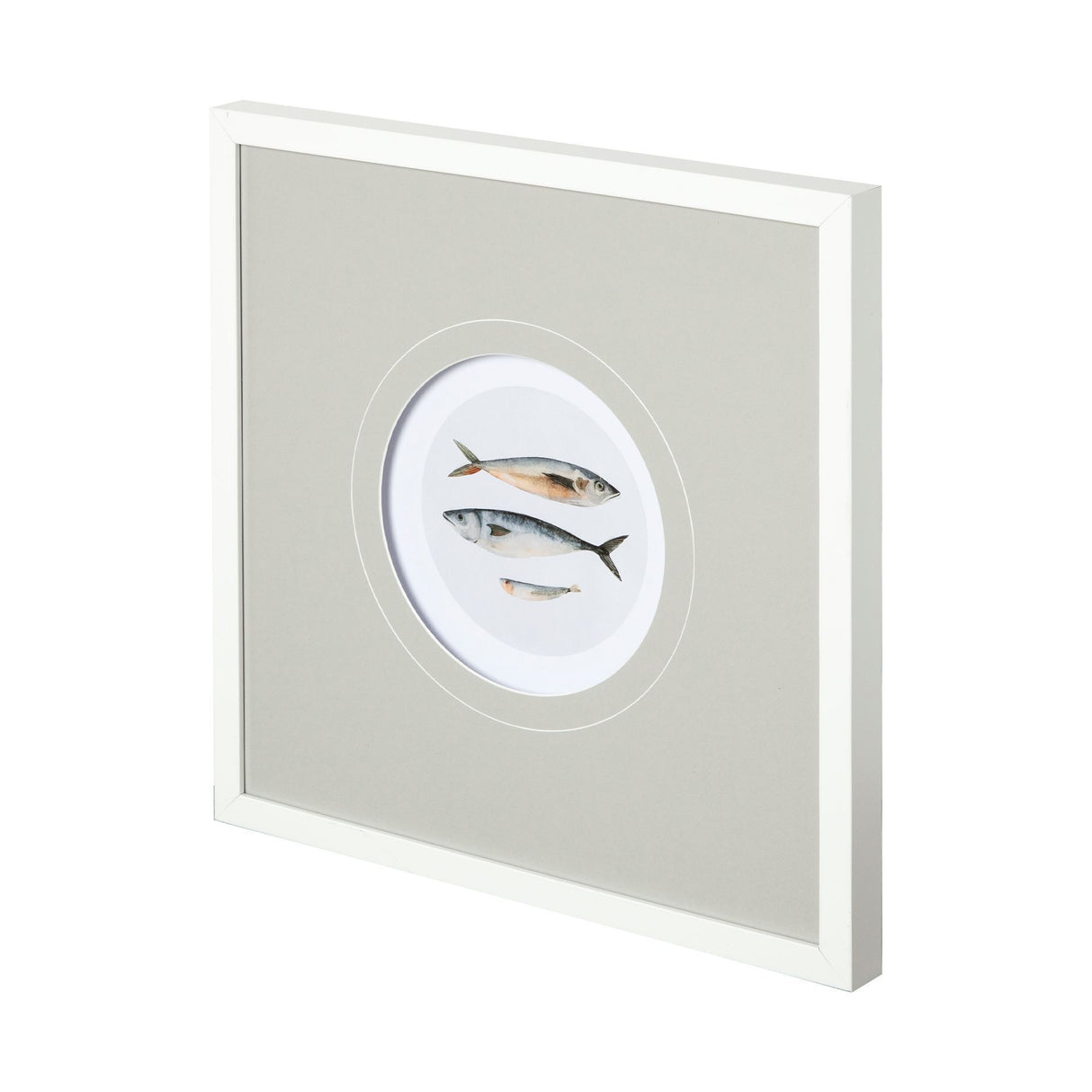 Three Fish I by Emma Scarvey a Hand Embellished Textured Framed Art Print Matted under Glass from Mercana - Luna Furniture