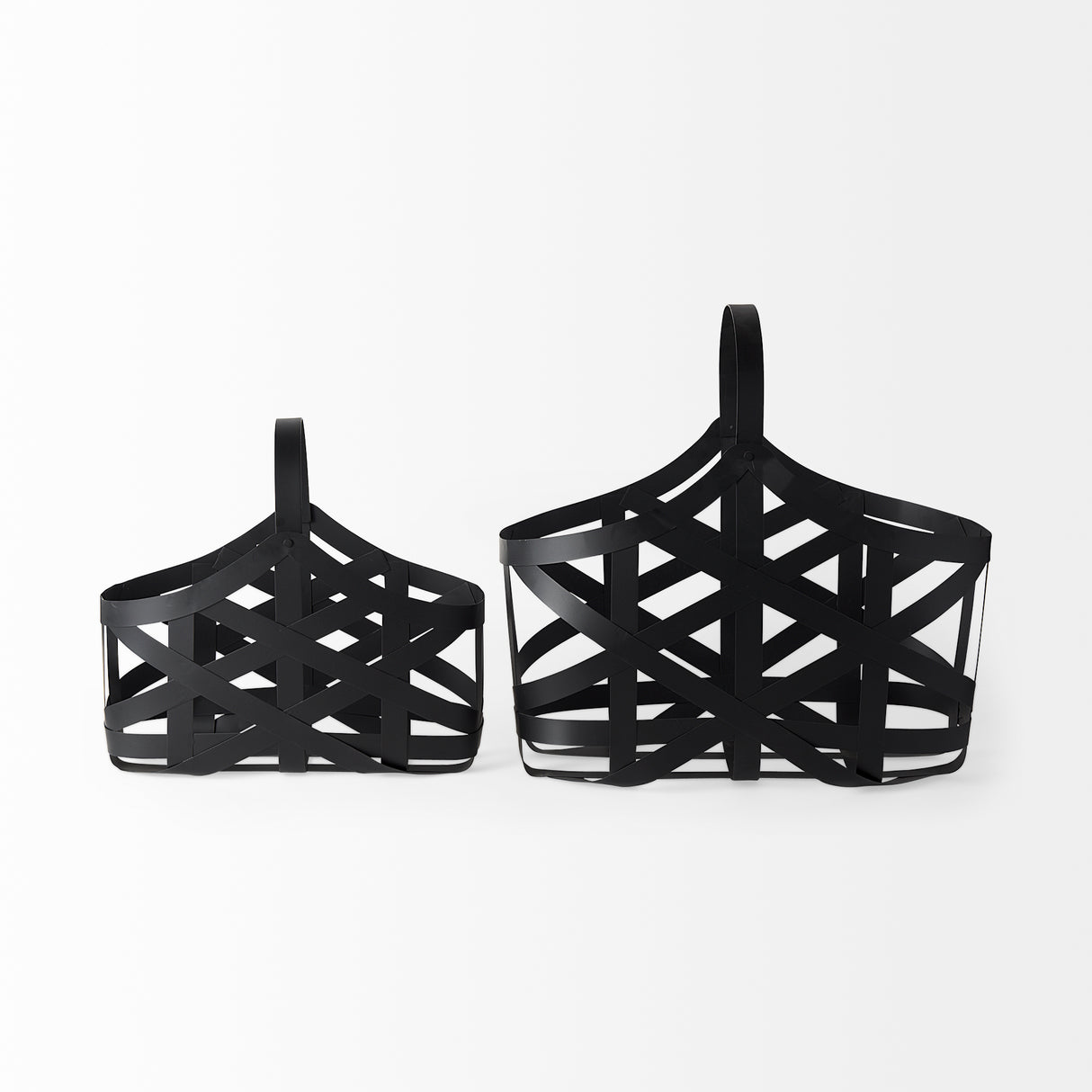 Tyrell (Set of 2) 23L x 11W; 18L x 8W Black Iron Metal Baskets from Mercana - Luna Furniture