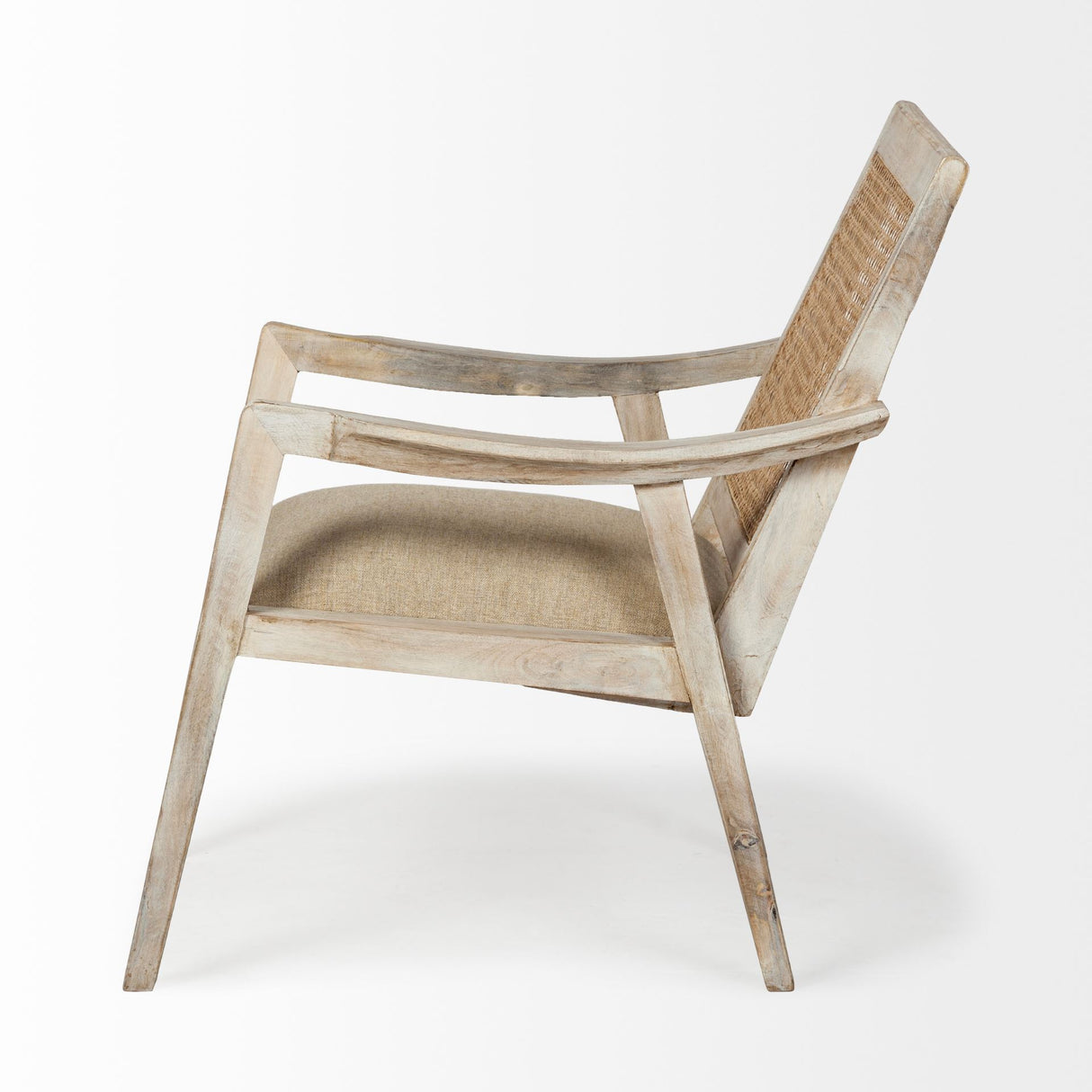 Teryn Cream Linen Seat And Natural Wooden Base w/ Mesh Back Accent Chair from Mercana - Luna Furniture