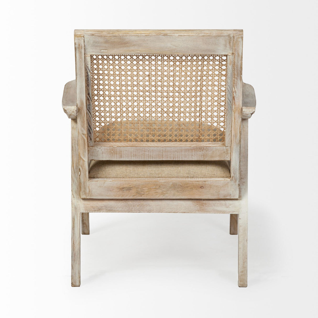 Teryn Cream Linen Seat And Natural Wooden Base w/ Mesh Back Accent Chair from Mercana - Luna Furniture
