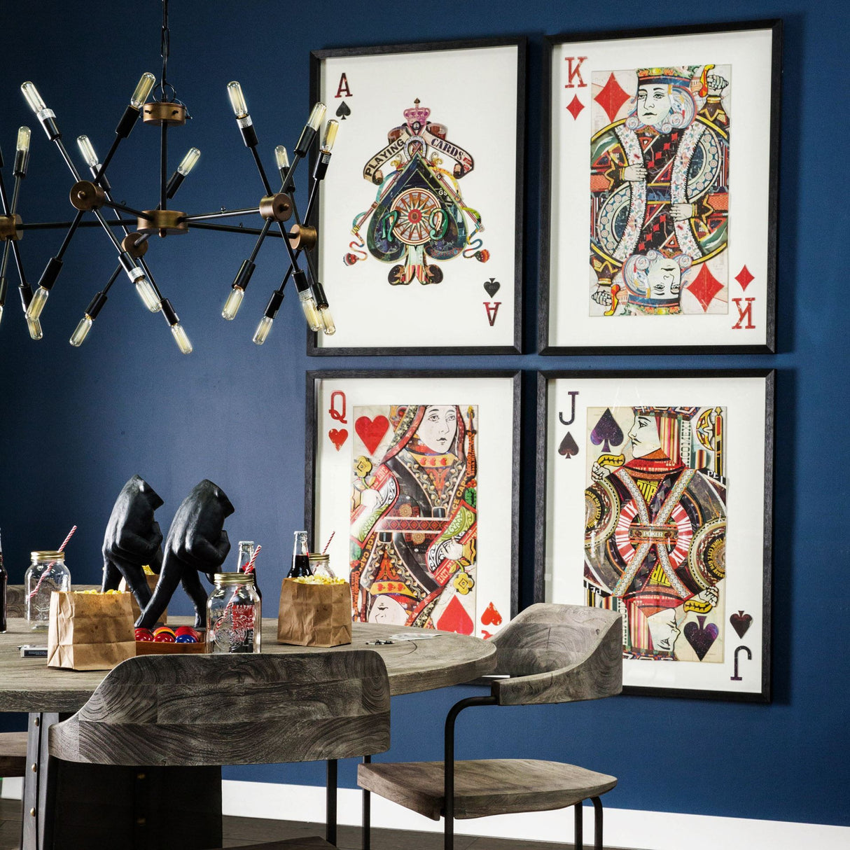 Queen of Hearts II Playing Card a Paper Mosaik Collage Framed Art under Glass
