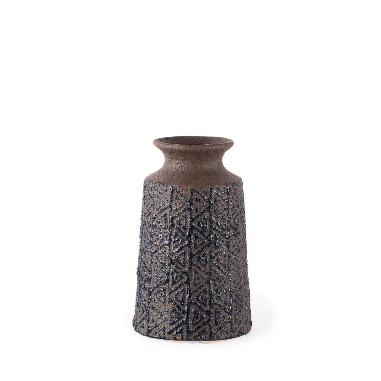 Sefina II Medium Brown/Black Patterned Ceramic Vase from Mercana - Luna Furniture