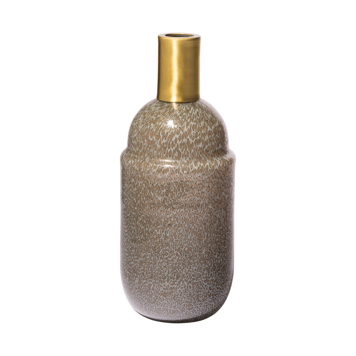Toba II Tall Brown/Gold Spotted Gourd Style Vase from Mercana - Luna Furniture