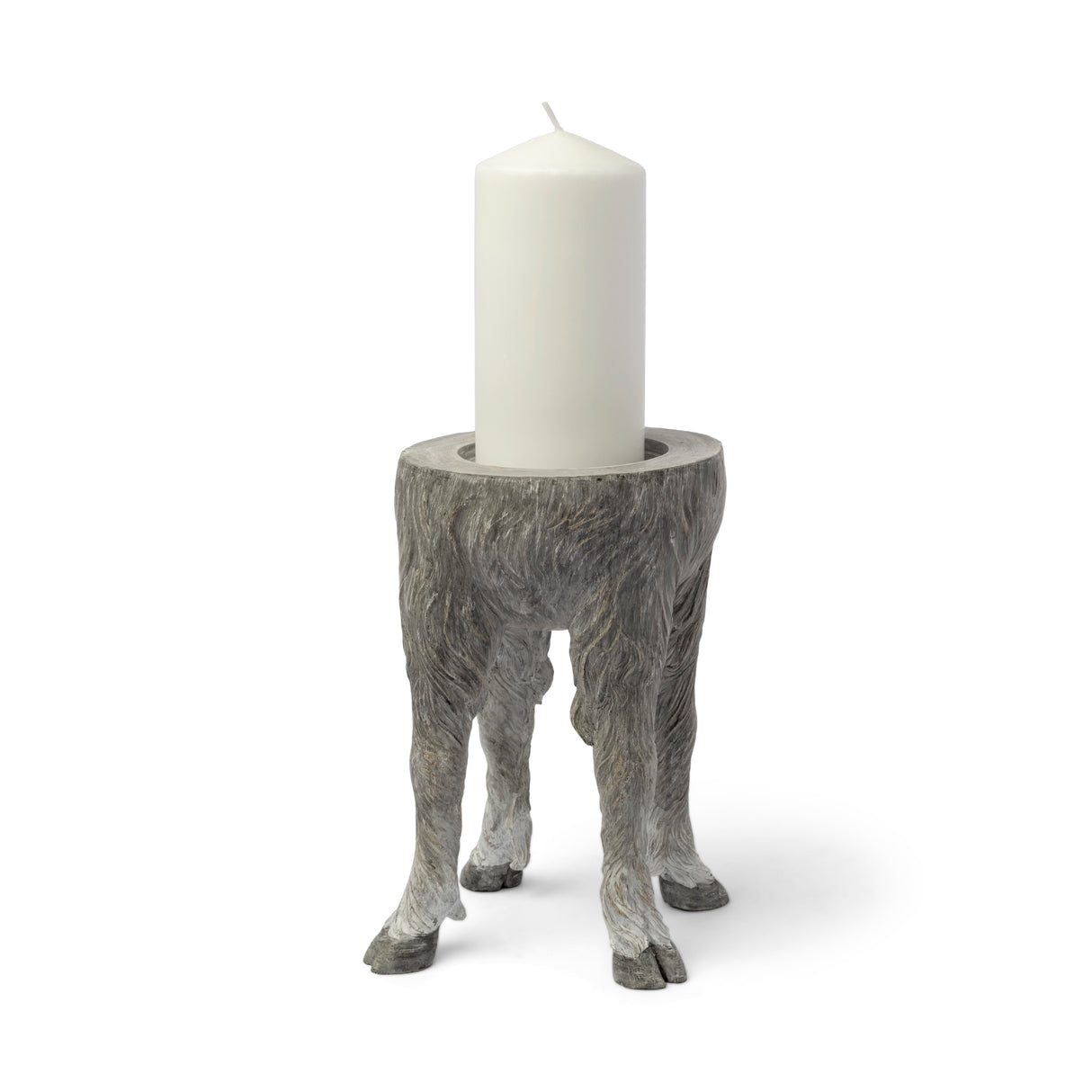 Pan Large Gray Ceramic Hoofed Table Candle Holder from Mercana - Luna Furniture