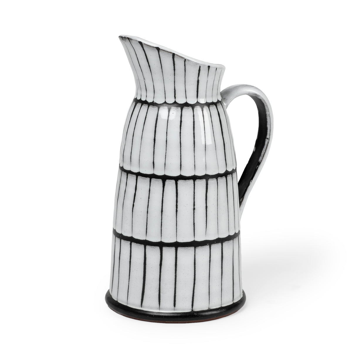 Lome Large White/Black Patterned Ceramic Water Pitcher from Mercana - Luna Furniture