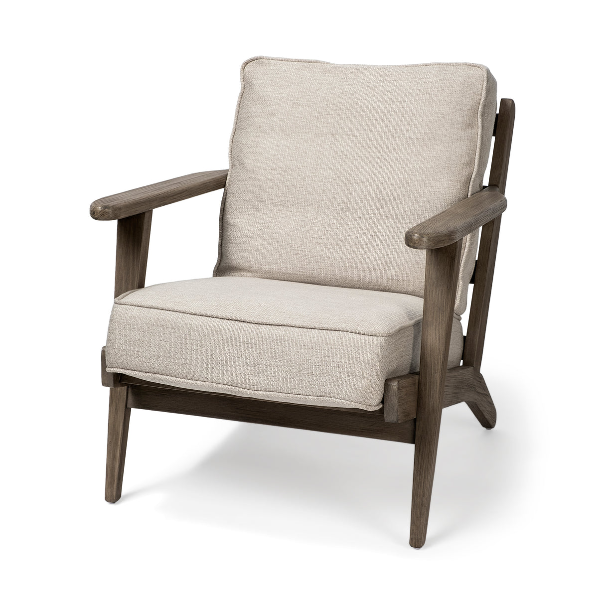 Olympus VI Beige Fabric Wrapped Wooden Frame Accent Chair from Mercana - Luna Furniture