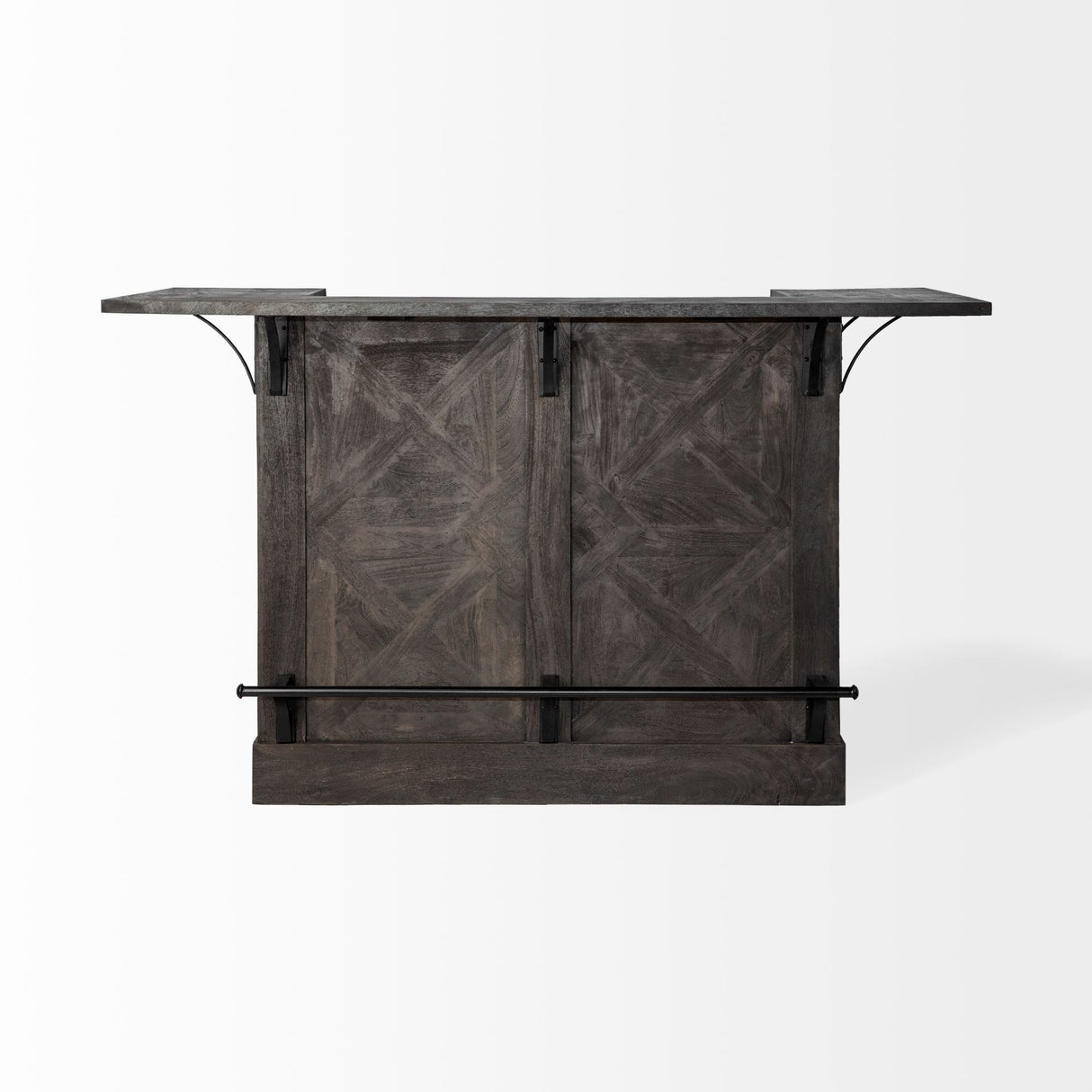 Cheers Dark Brown Solid Wood Wine Bottle Storage Kitchen Island from Mercana - Luna Furniture