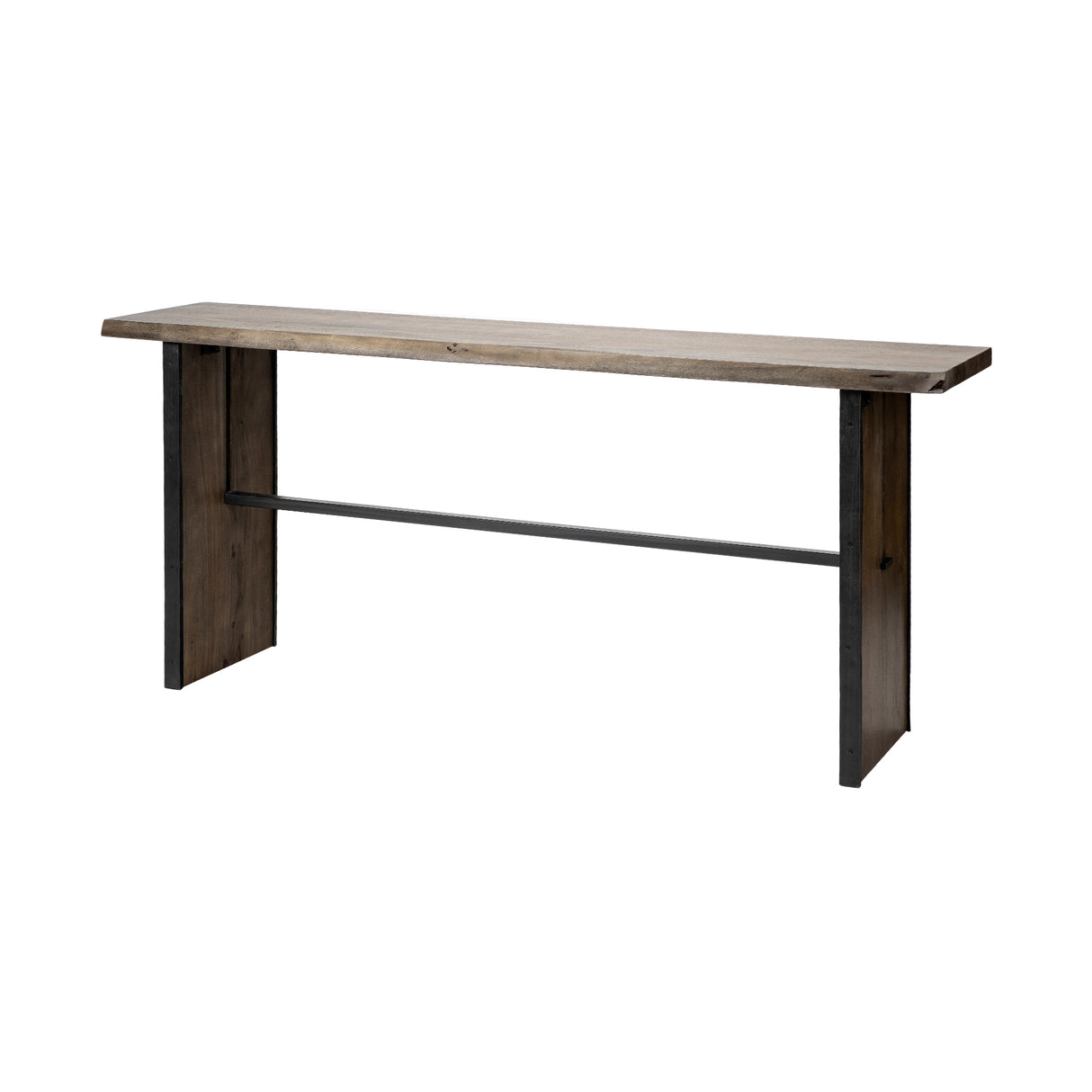 Ledger II 70L x 17W x 30H Live-Edge Wooden Brown Console Table from Mercana - Luna Furniture