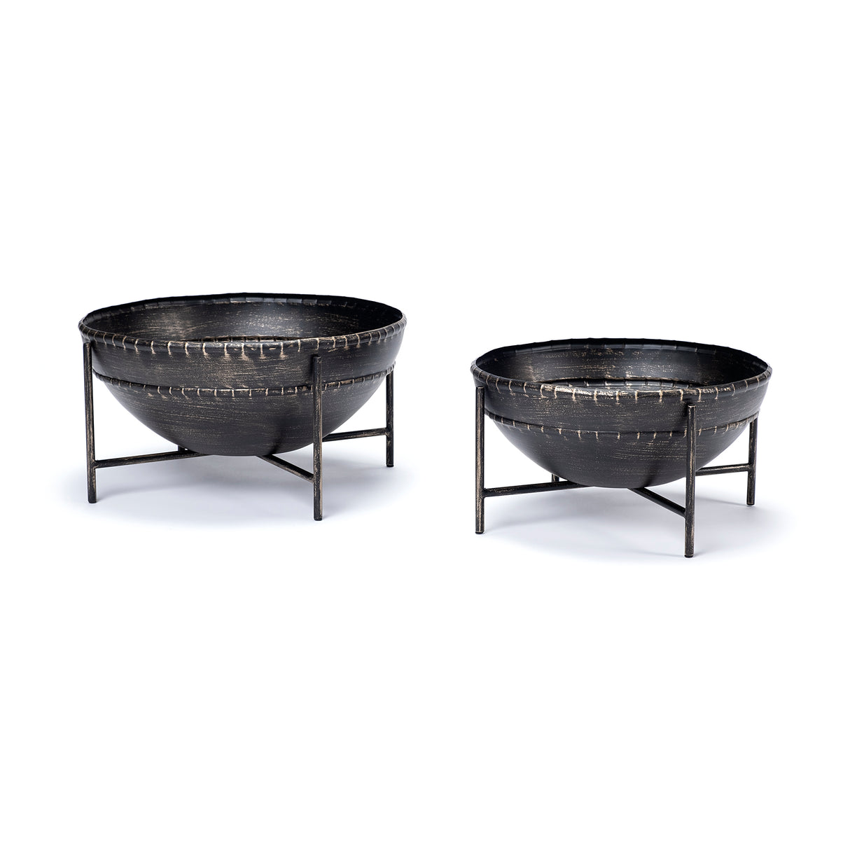 Cauldron (Set of 2) Brown Metal Bowls from Mercana - Luna Furniture