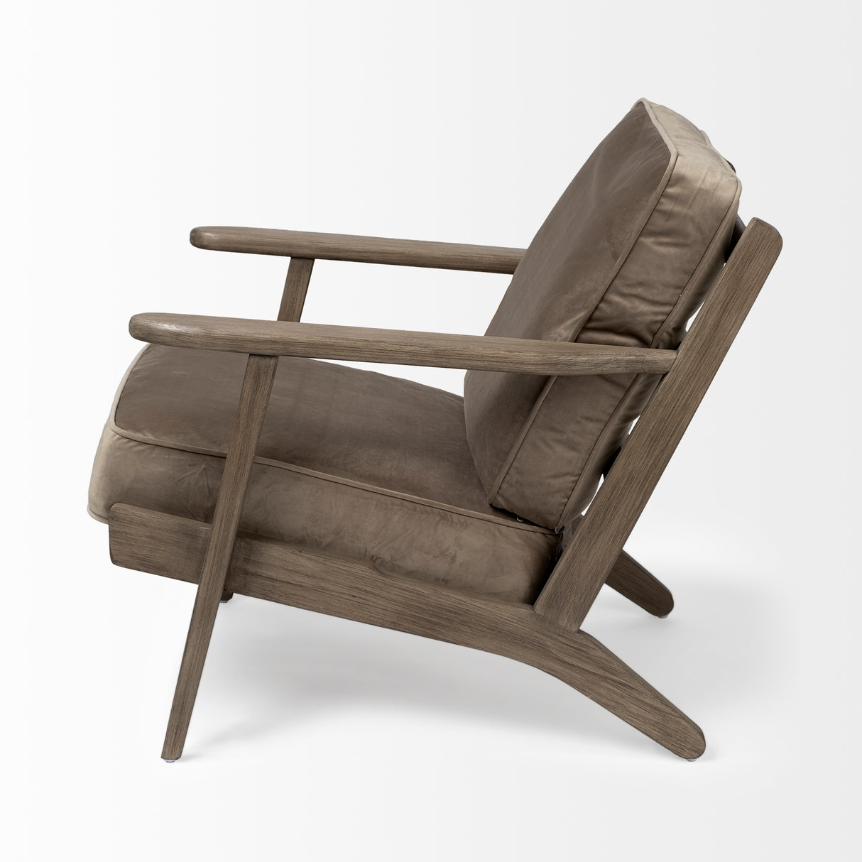 Olympus II Brown Velvet Covered Wooden Frame Accent Chair from Mercana - Luna Furniture