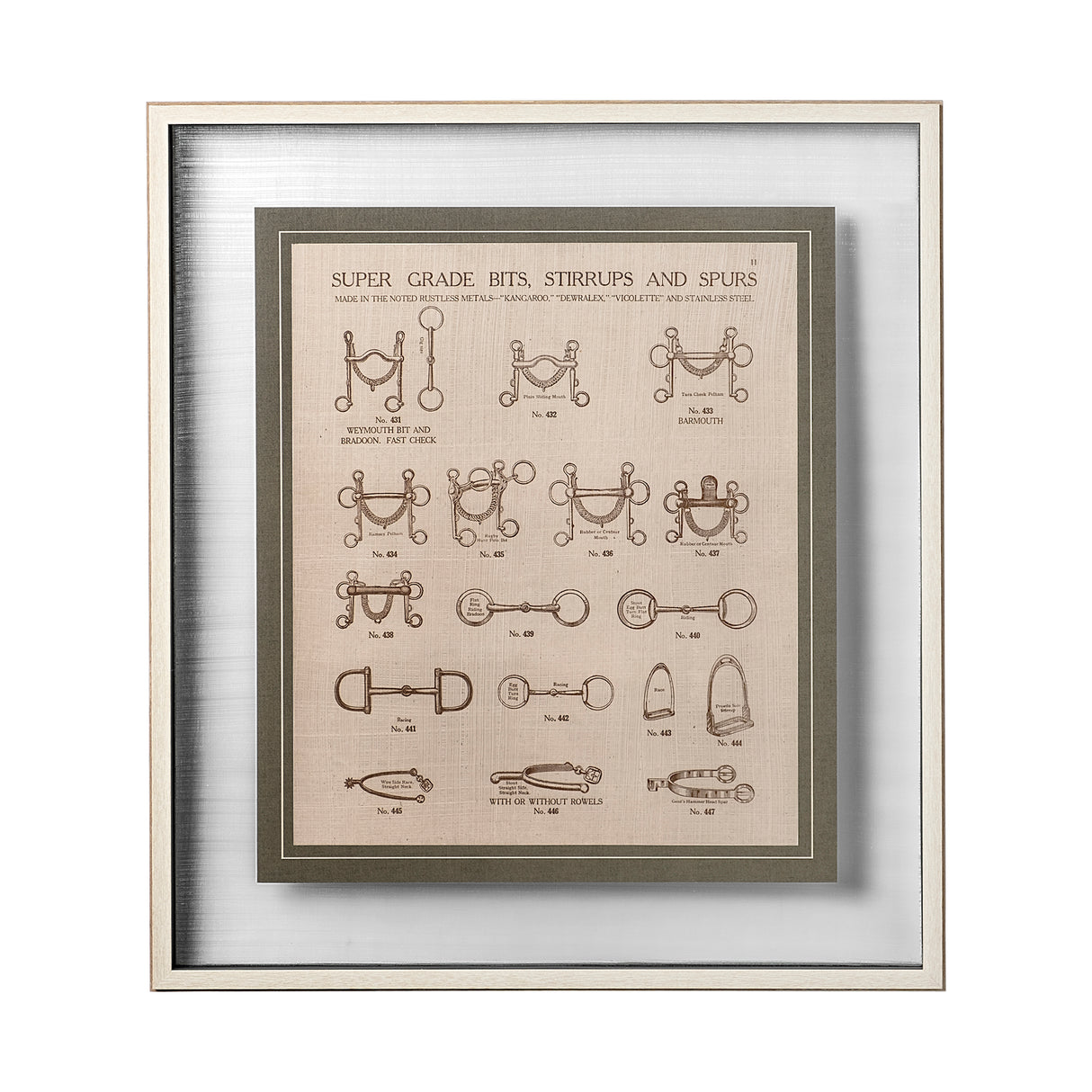 Equine Riding Gear I v2 by Mercana Studio Hand Embellished Framed Art Print Matted under Glass from Mercana - Luna Furniture
