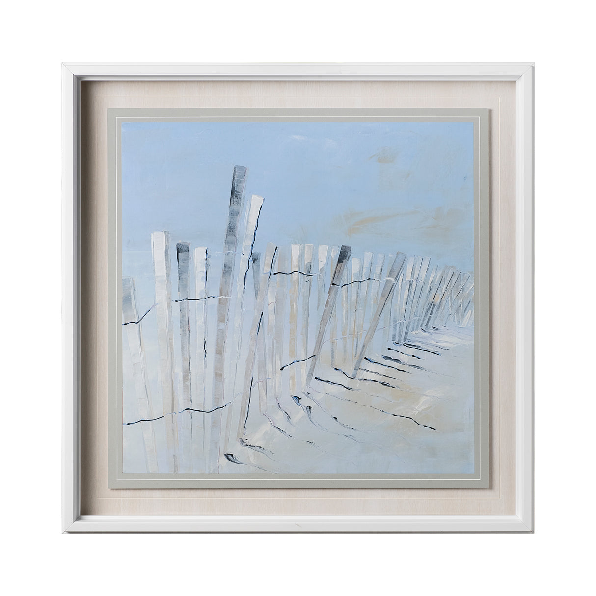 Ocean Fence by Mercana Studio a Hand Embellished Textured Framed Art Print Matted under Glass from Mercana - Luna Furniture
