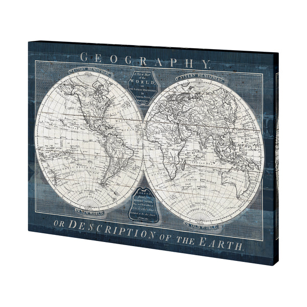 Old World Globe by Mercana Studio a Hand Embellished Textured Canvas