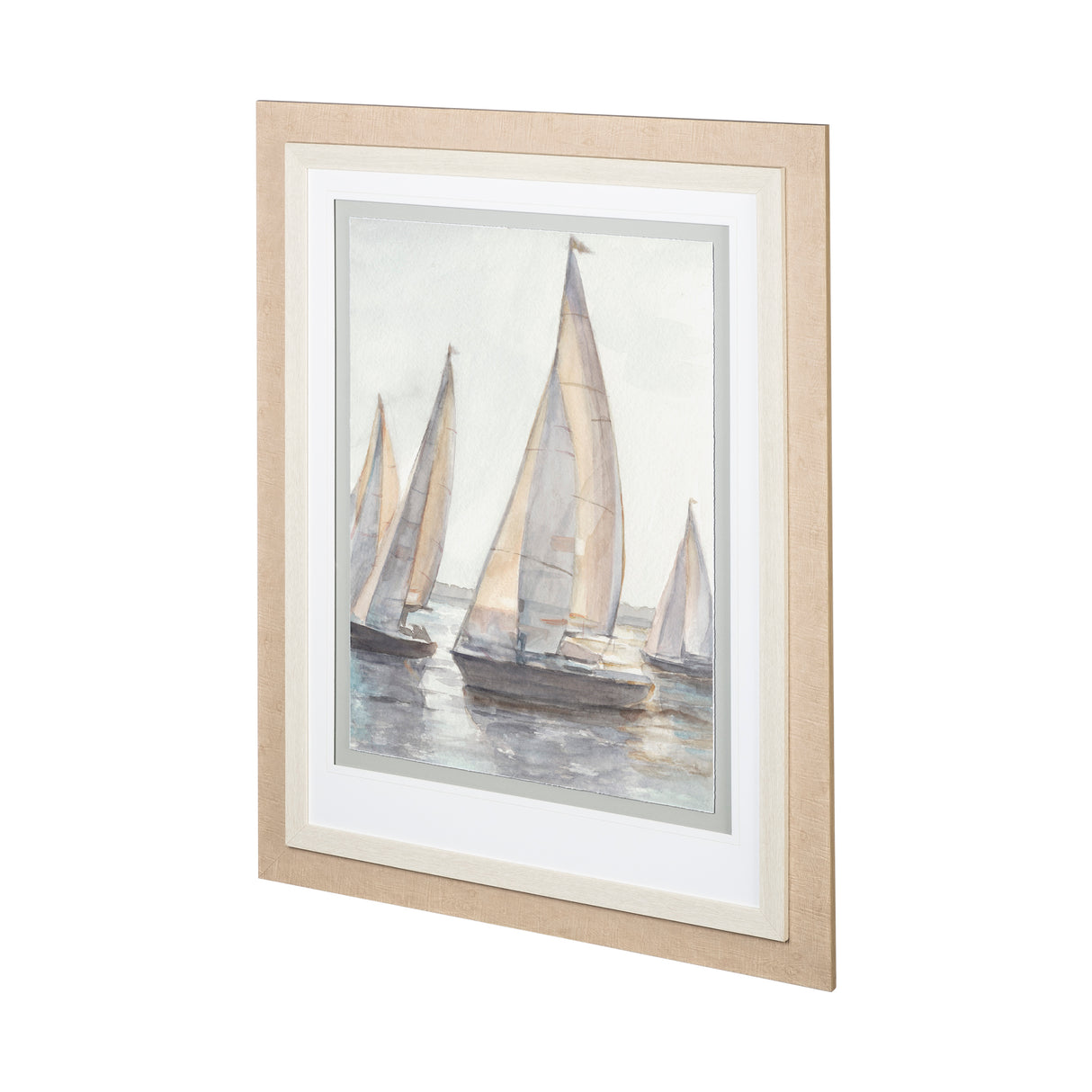 Plein Air Sailboats I by Ethan Harper a Framed Art Print Matted under Glass from Mercana - Luna Furniture