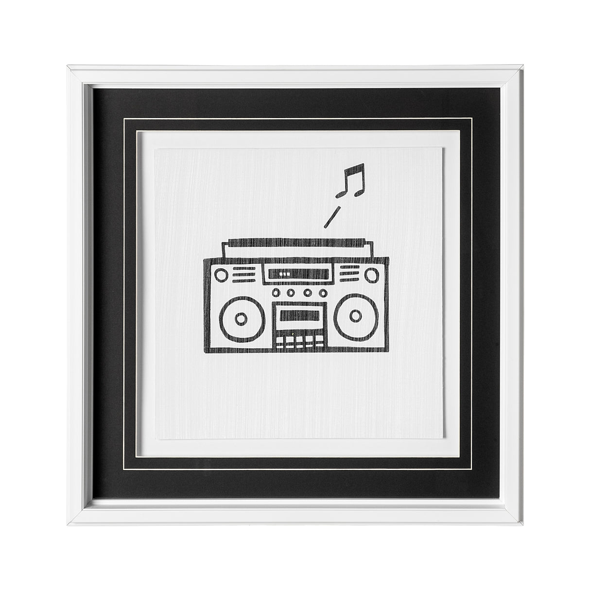 Boom Box by Lawyer a Hand Embellished Textured Framed Art Print Matted under Glass from Mercana - Luna Furniture