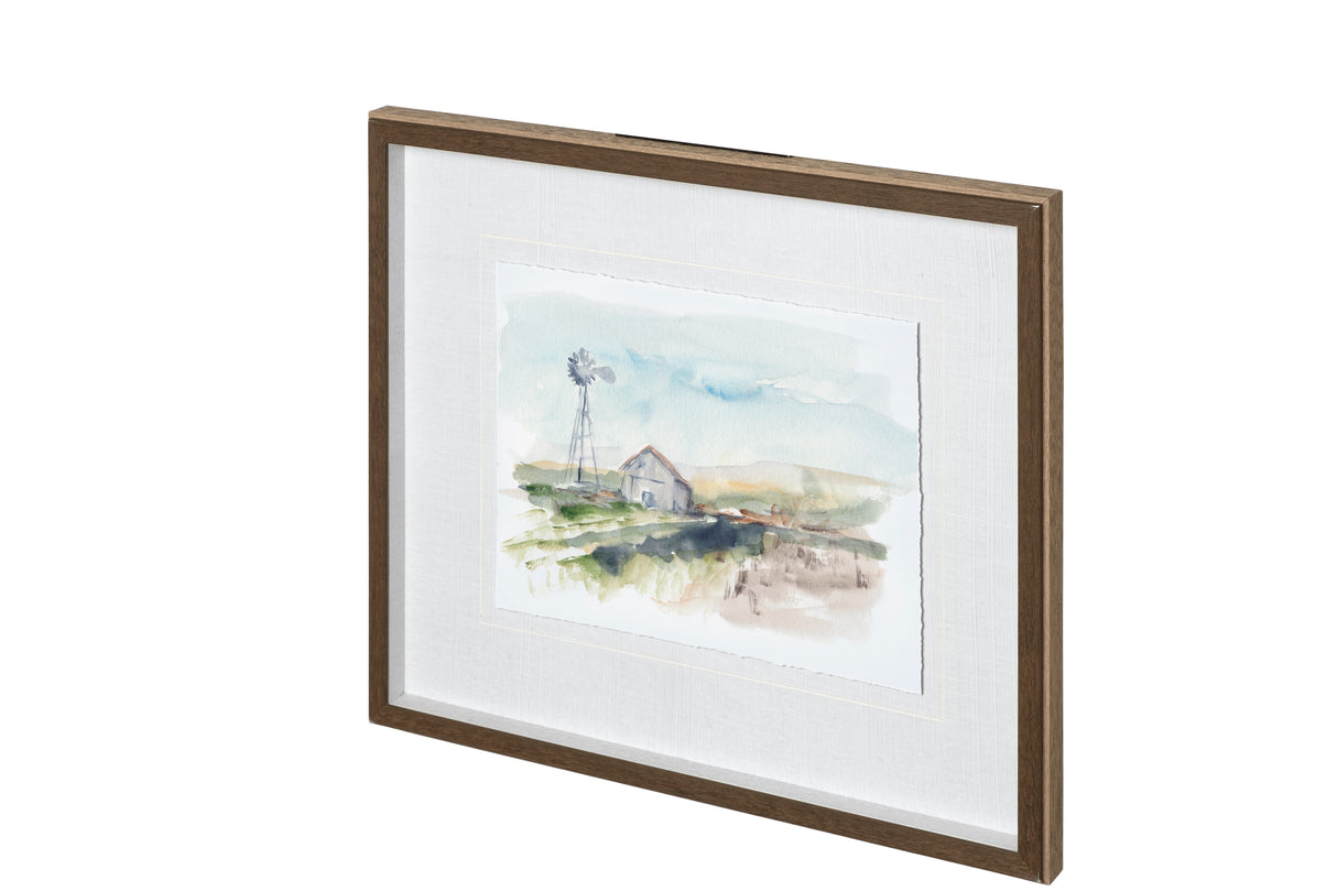 Rural Plein Air II by Ethan Harper a Hand Embellished Textured Framed Art Print Matted under Glass from Mercana - Luna Furniture