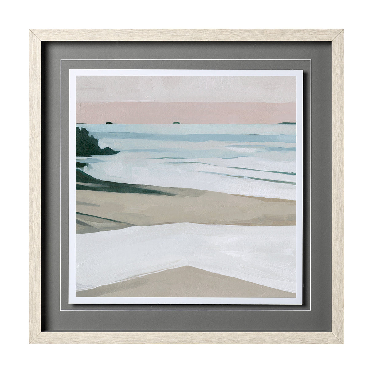 Coastal Lines II by Emma Scarvey a Hand Embellished Textured Framed Art Print Matted under Glass from Mercana - Luna Furniture