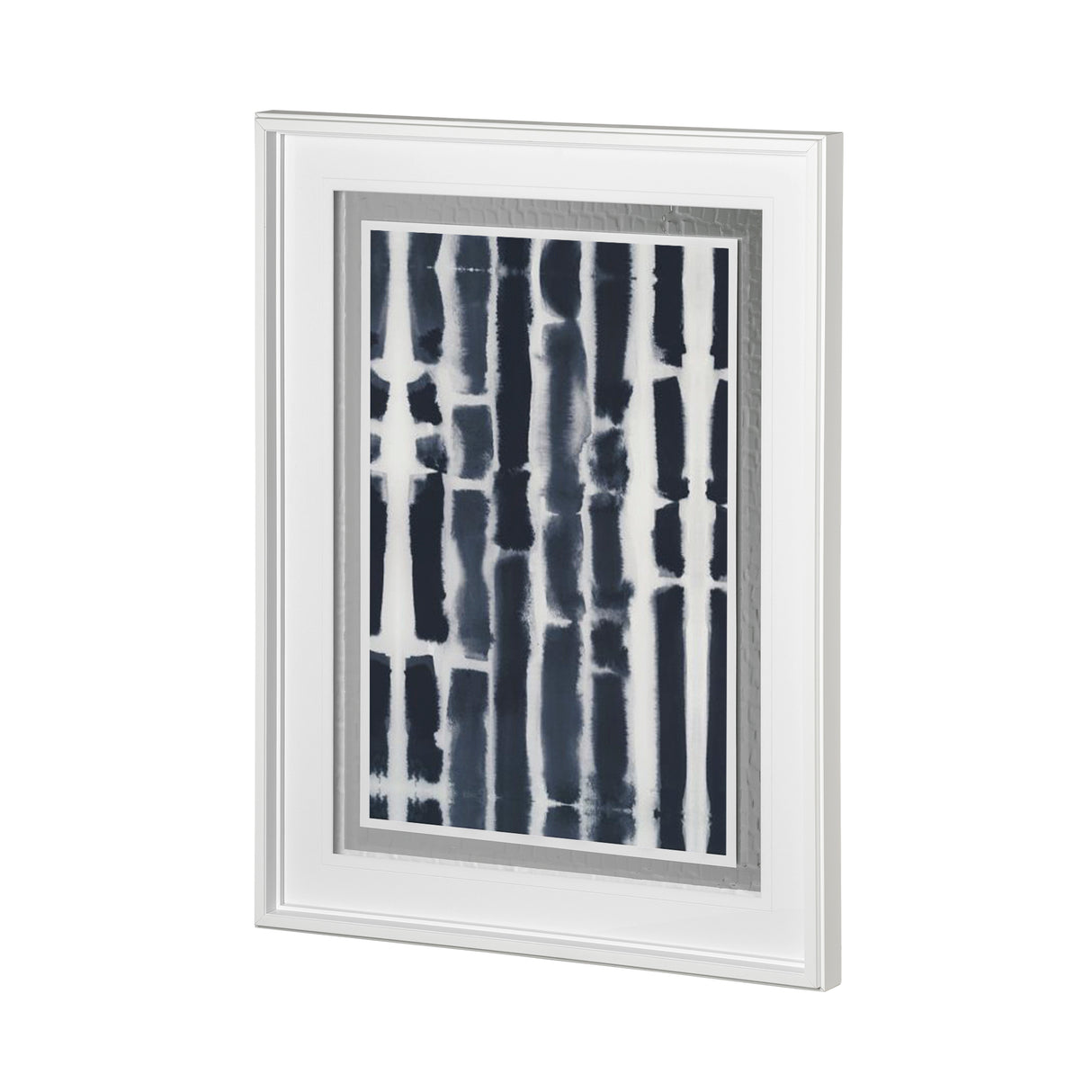 Indigo Lines I by Melody Ducharme a Hand Embellished Textured Framed Art Print Matted under Glass from Mercana - Luna Furniture