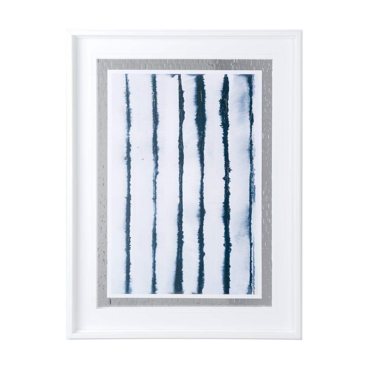 Indigo Lines II by Melody Ducharme a Hand Embellished Textured Framed Art Print Matted under Glass from Mercana - Luna Furniture